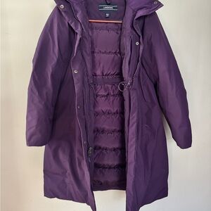 Lands' End Women's Deep Purple Puffer Coat